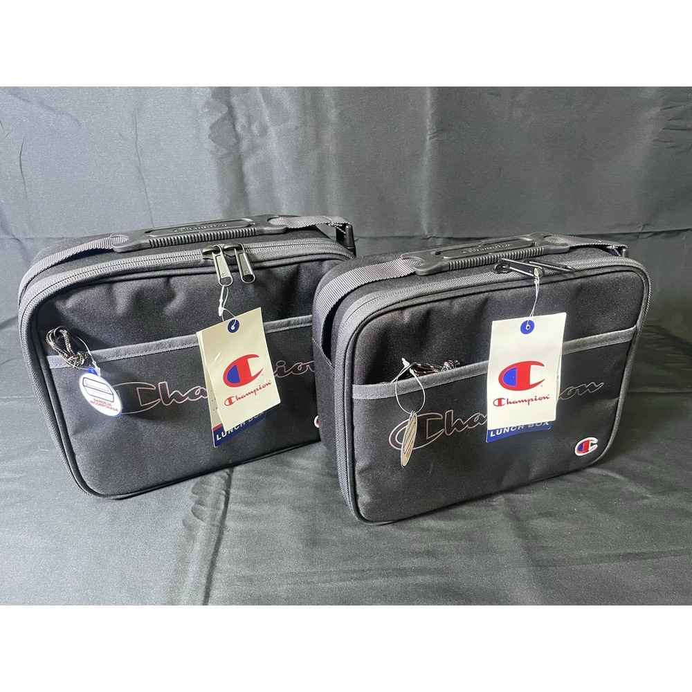 Champion Insulated Lunch Box Lot of 2 Built-In Tray Hard Shell NEW